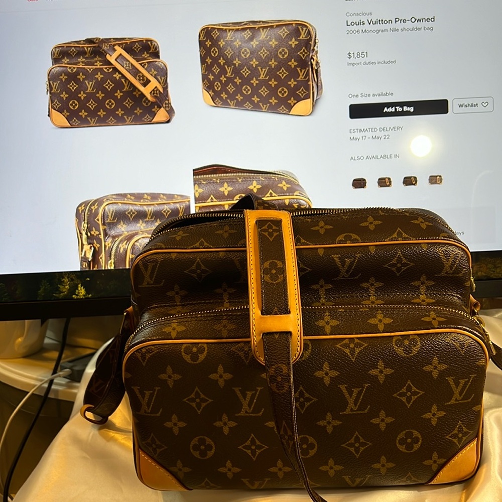 Like-New Louis Vuitton monogram Nile crossbody-shoulder bag